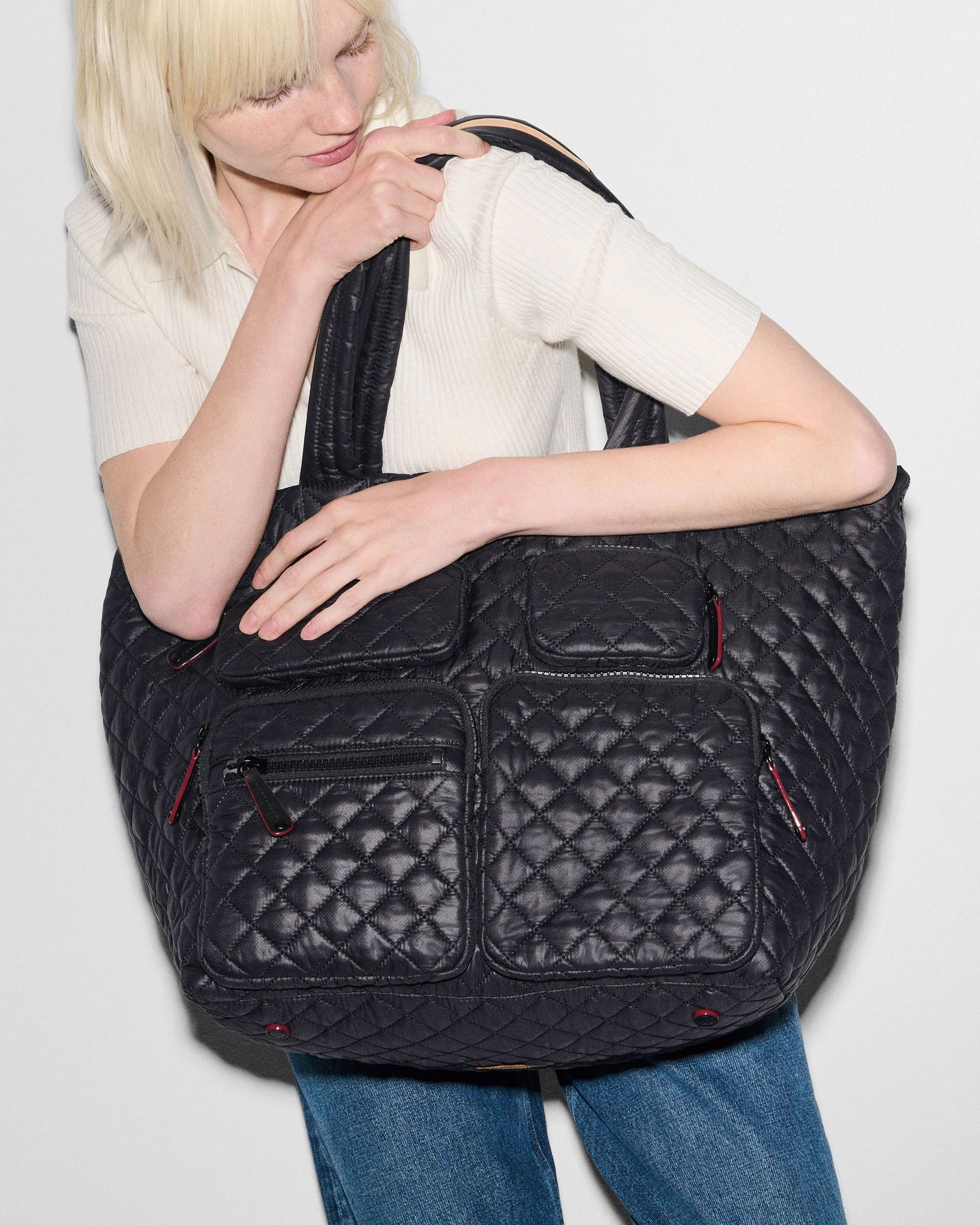Black Large Metro Travel Tote