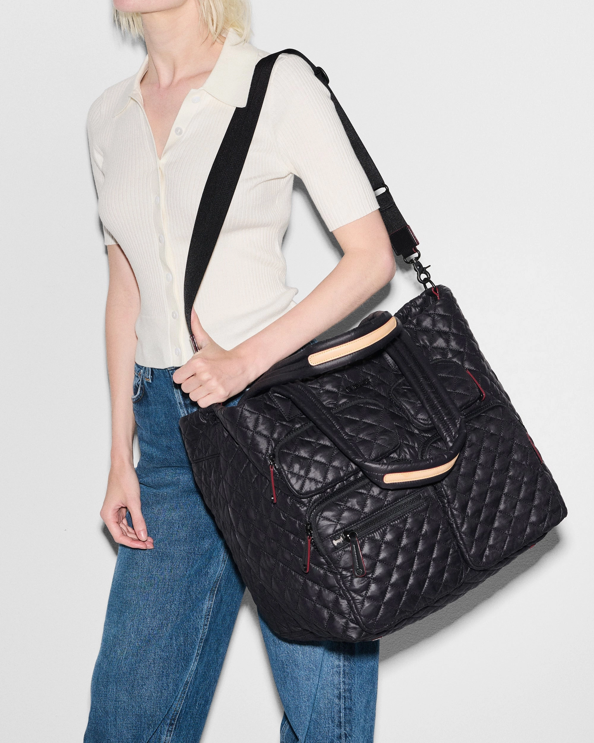 Black Large Metro Travel Tote