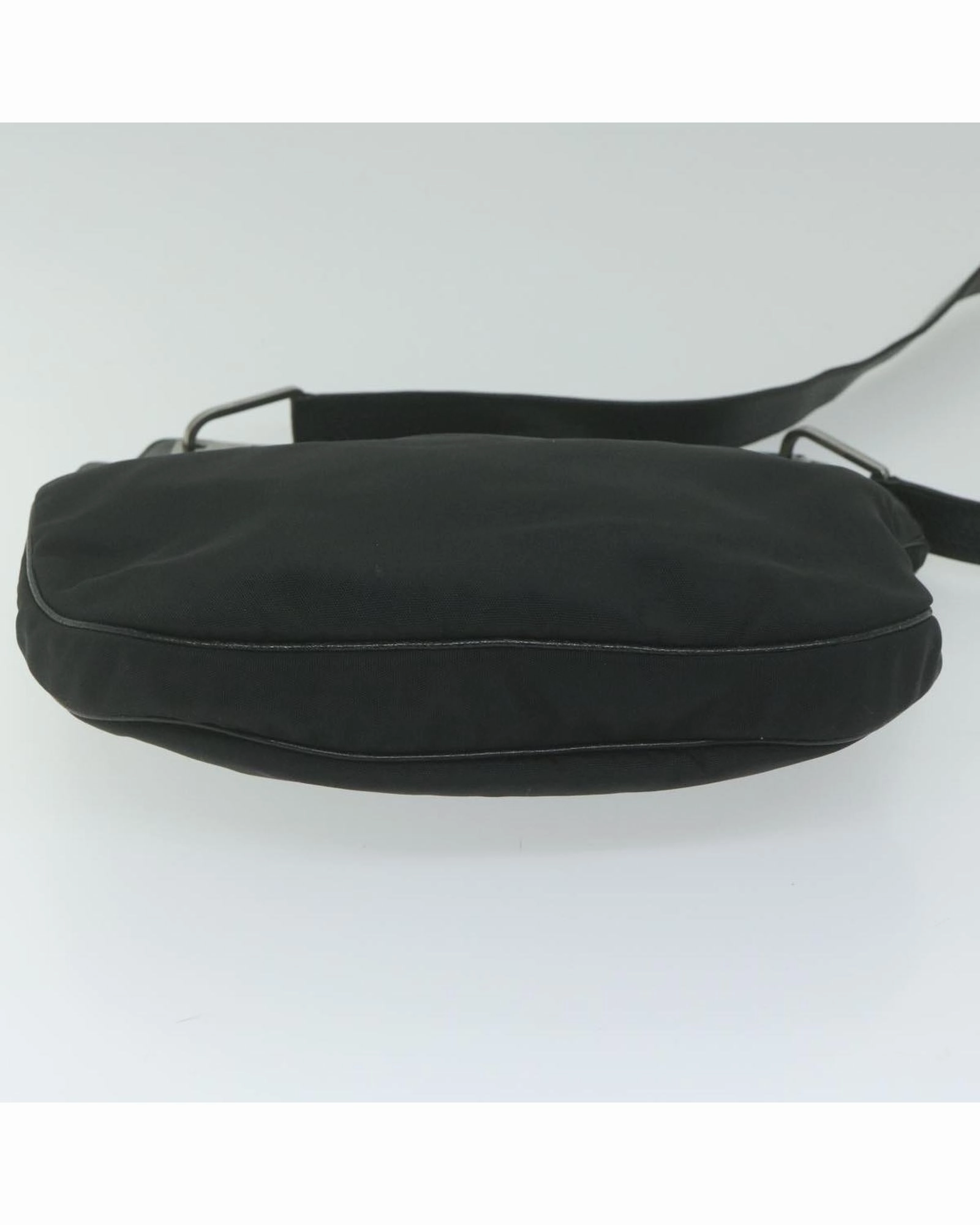Black Leather Nylon Shoulder Bag
