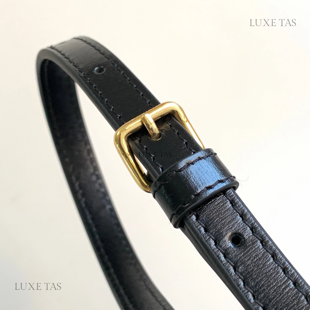 Black Medium Tilly Bag In Shiny Calfskin Leather Shoulder Bag for Women