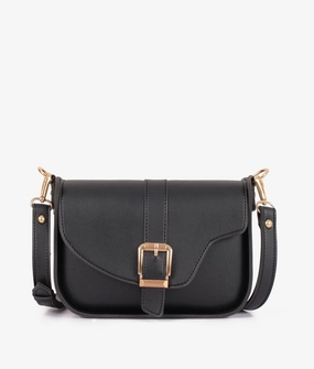 Black saddle buckle bag
