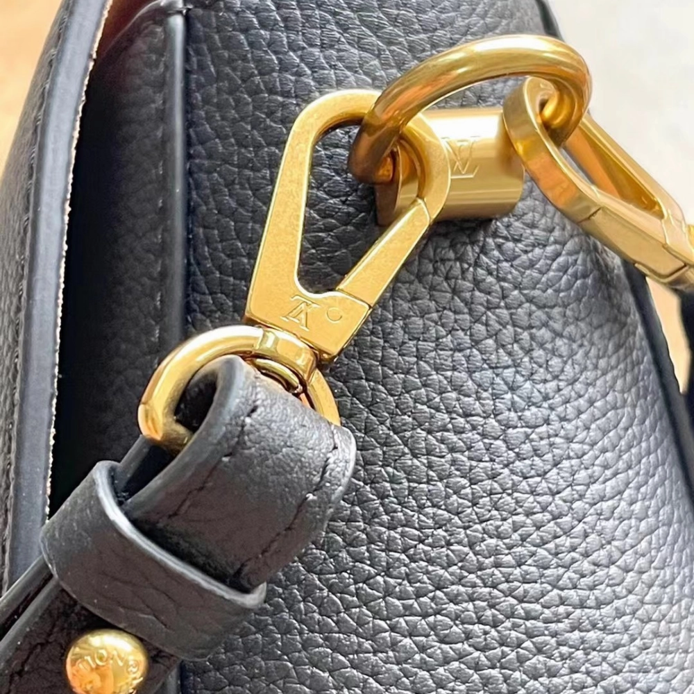 Black Soft Twist Leather Crossbody Bag for Women