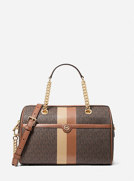 Blaire Medium Logo Stripe Satchel