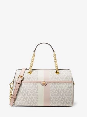 Blaire Medium Logo Stripe Satchel