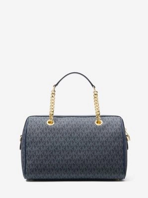 Blaire Medium Logo Stripe Satchel