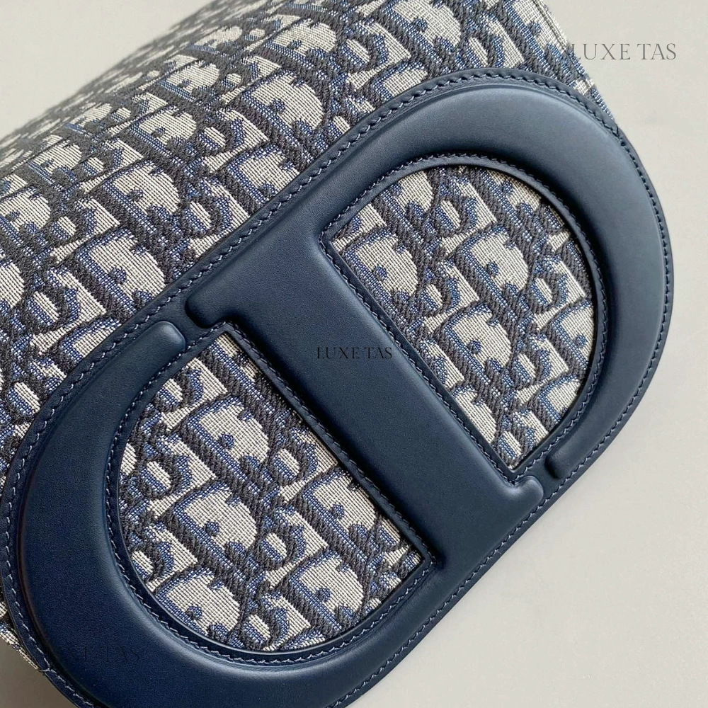 Blue CD Signature Bag With Strap Leather Crossbody Bag for Women