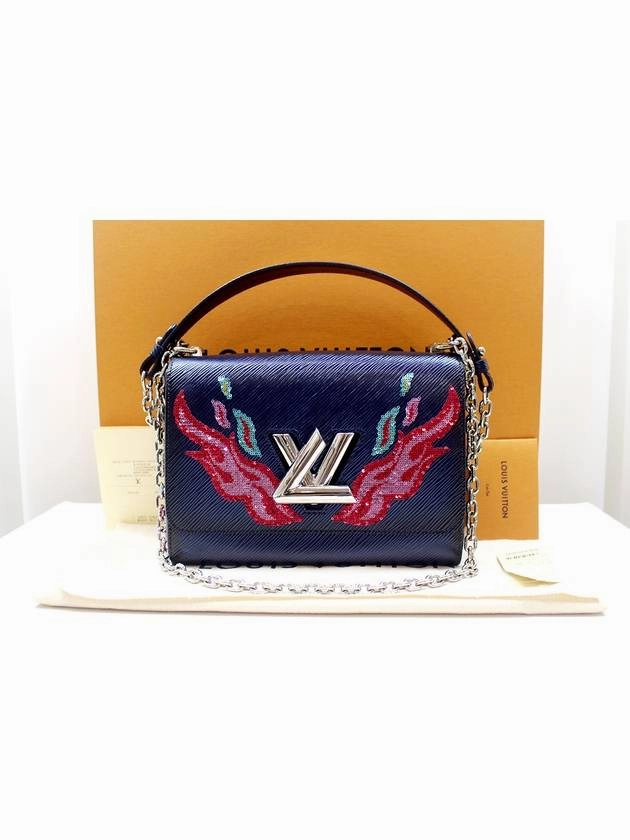 Blue Epi Leather Twist MM Sequin Fire Shoulder Bag M54567