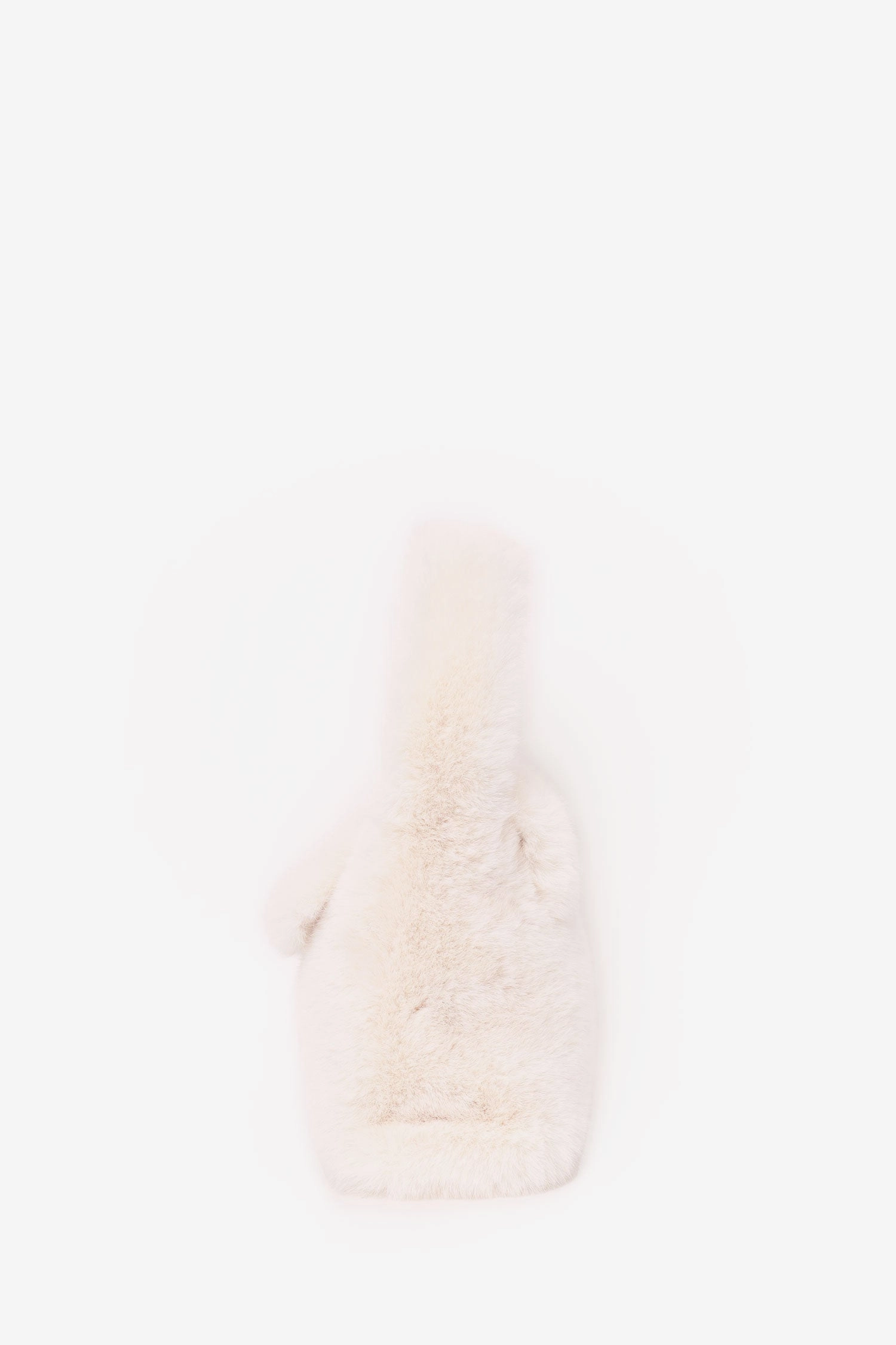 Blumarine White Faux Fur Crystal Logo Bag