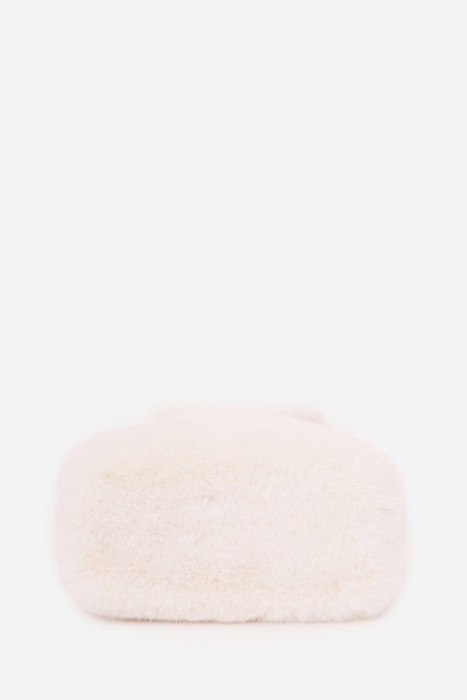 Blumarine White Faux Fur Crystal Logo Bag