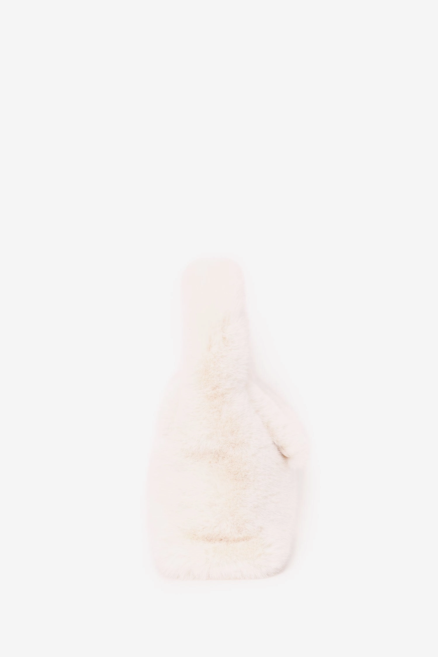 Blumarine White Faux Fur Crystal Logo Bag