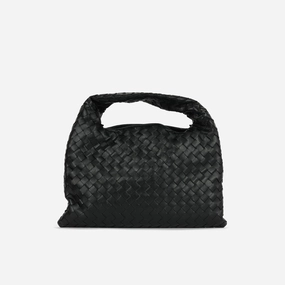 Bottega Veneta - Small Hop - Black Intrecciato Leather GHW - Pre-Loved