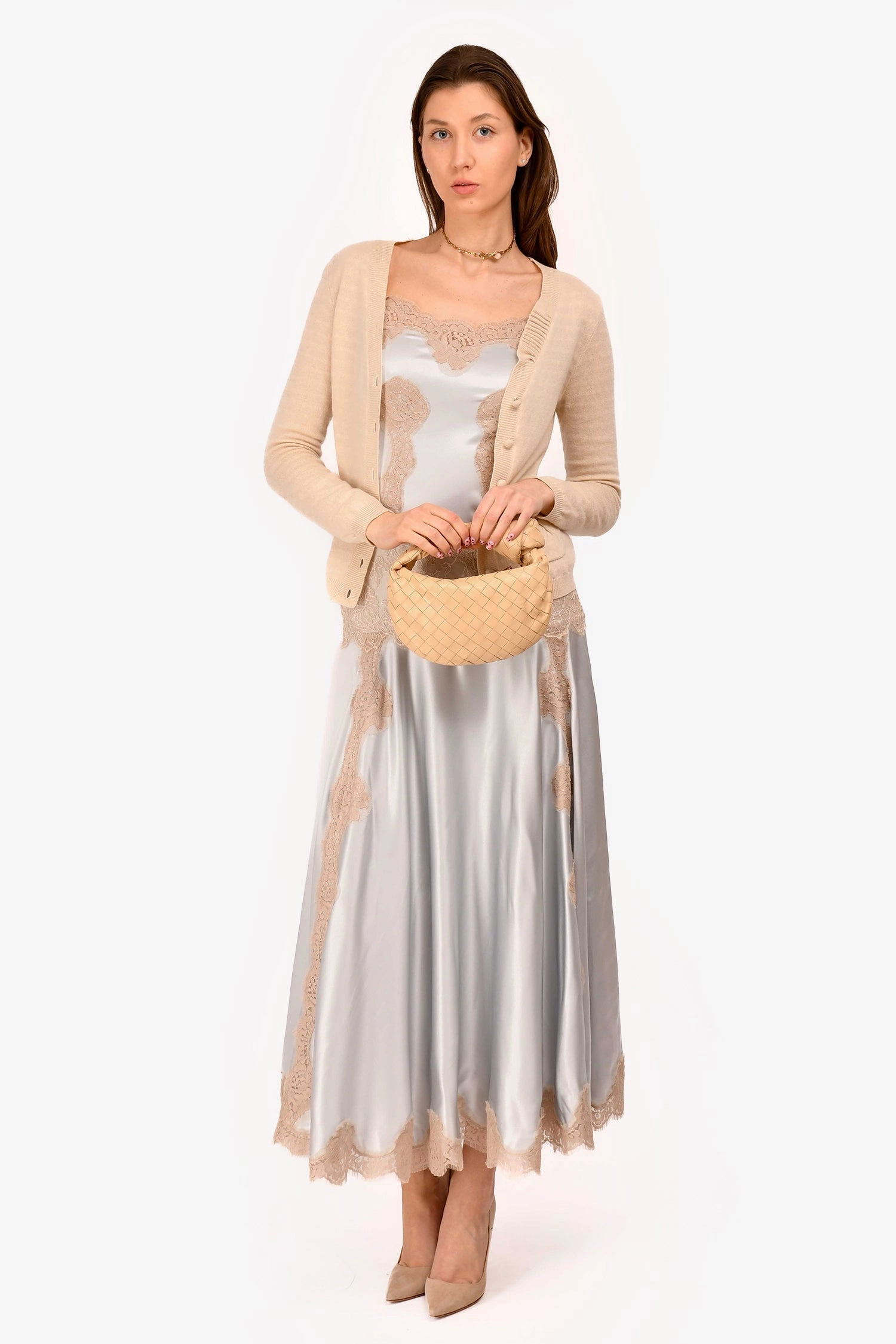 Bottega Veneta Beige Intrecciato Leather Mini Jodie