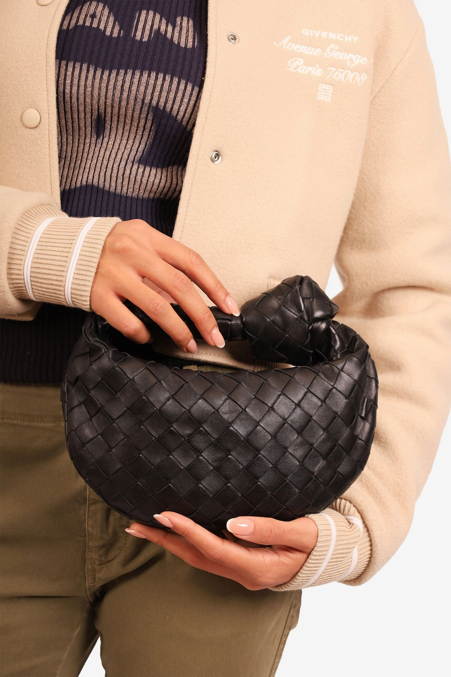Bottega Veneta Black Intrecciato Leather Mini Jodie Bag