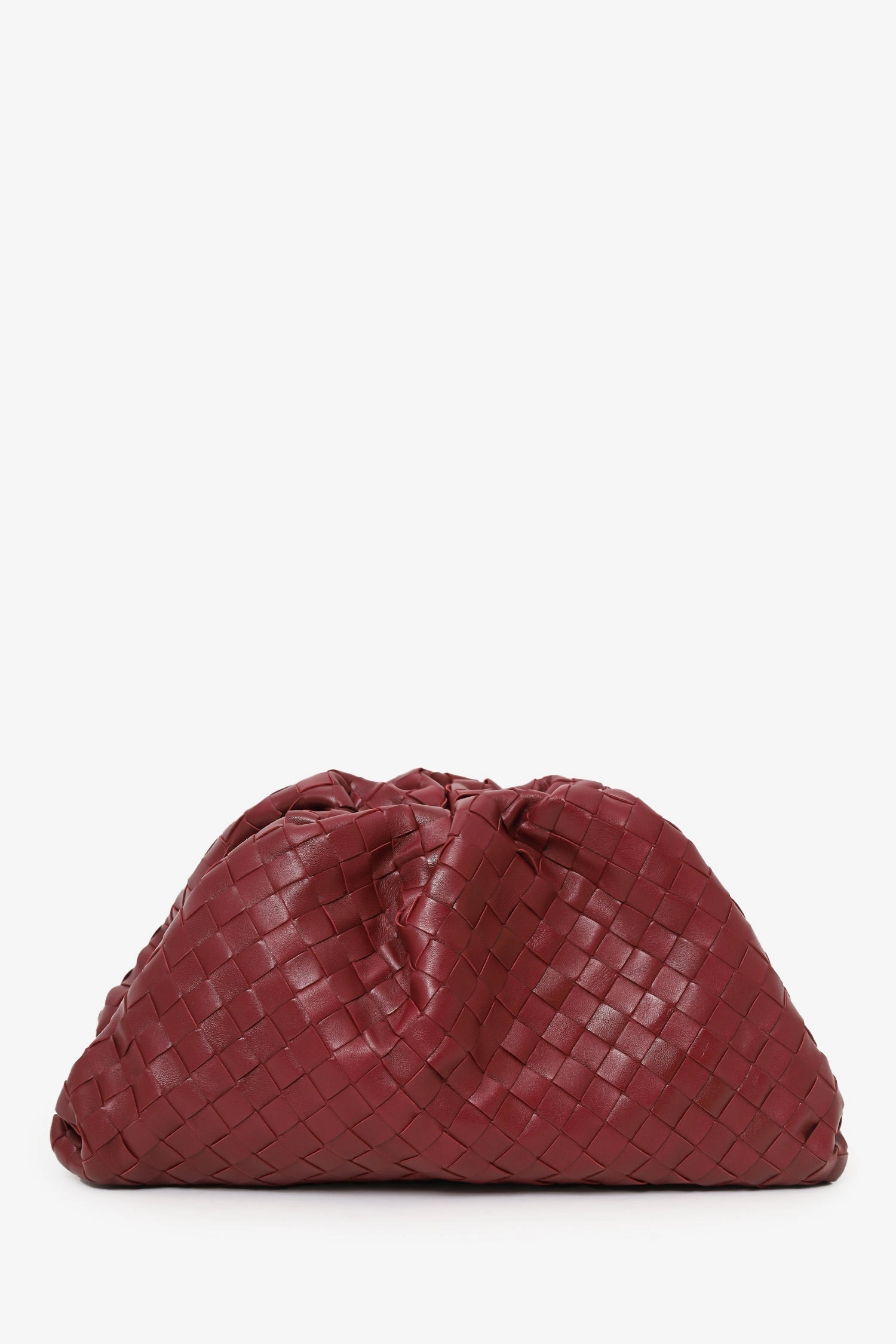 Bottega Veneta Burgundy Intrecciato Leather Pouch