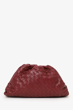 Bottega Veneta Burgundy Intrecciato Leather Pouch