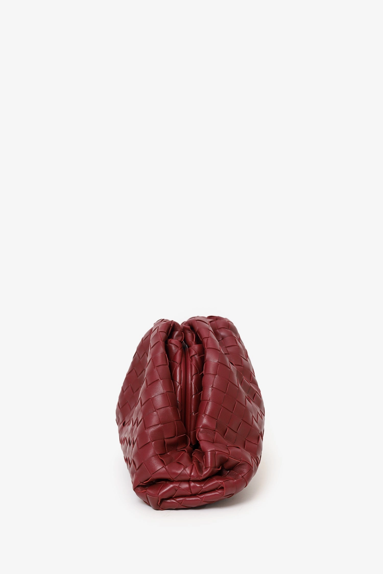 Bottega Veneta Burgundy Intrecciato Leather Pouch