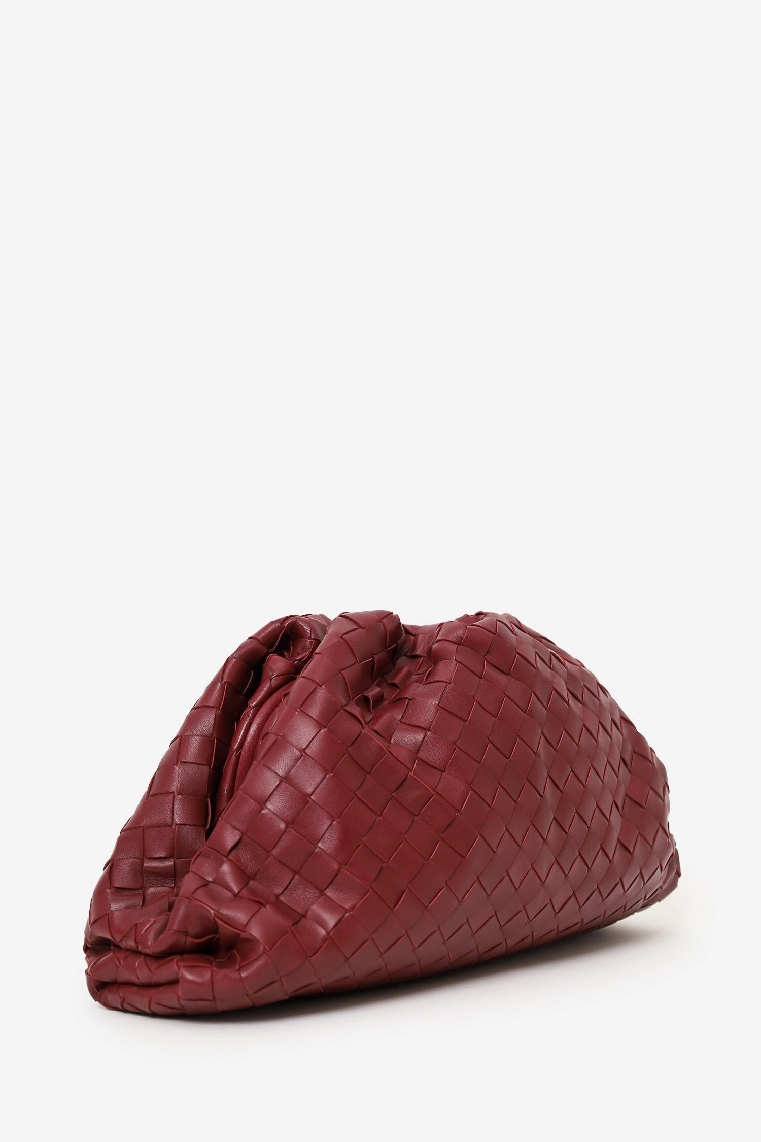 Bottega Veneta Burgundy Intrecciato Leather Pouch