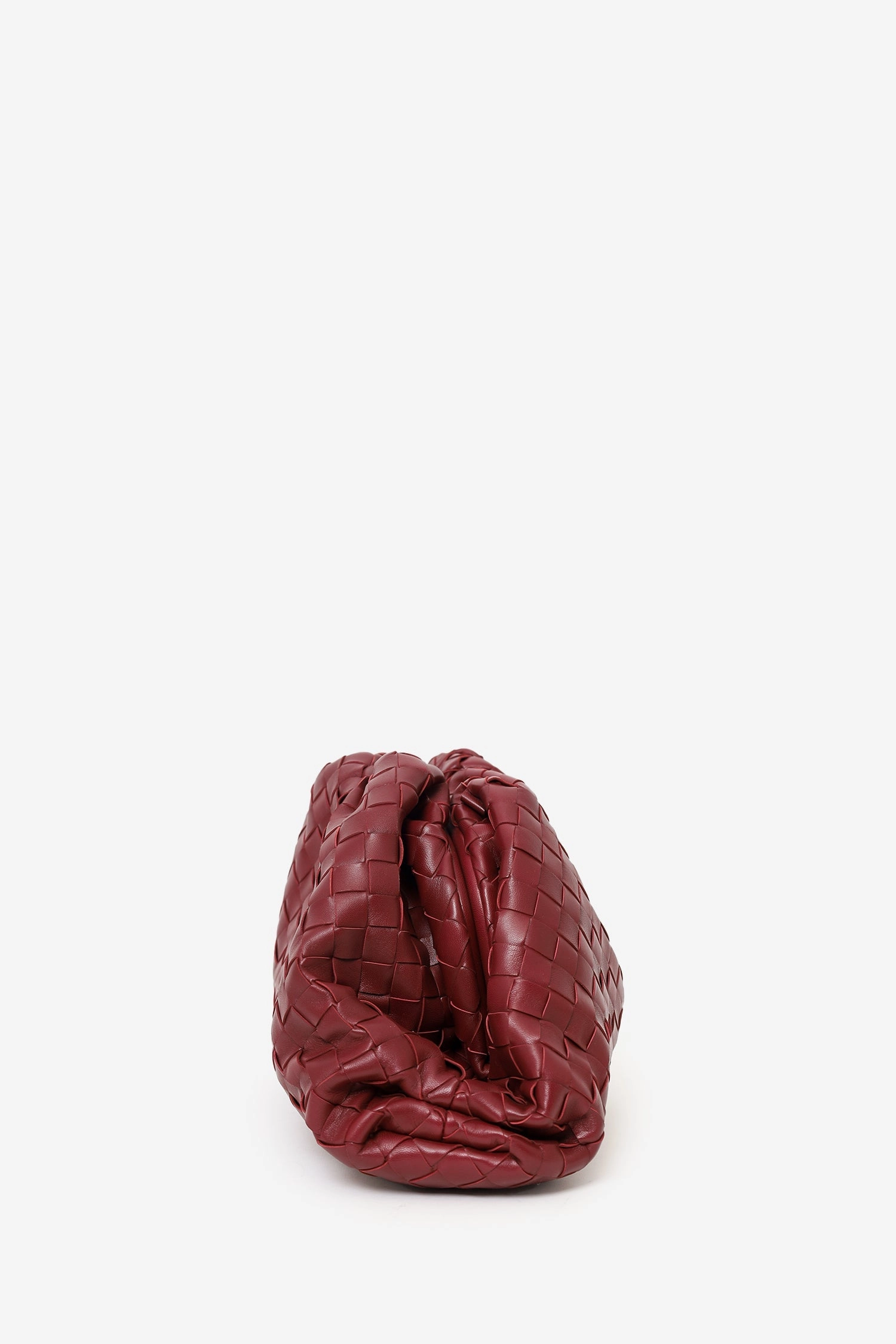 Bottega Veneta Burgundy Intrecciato Leather Pouch