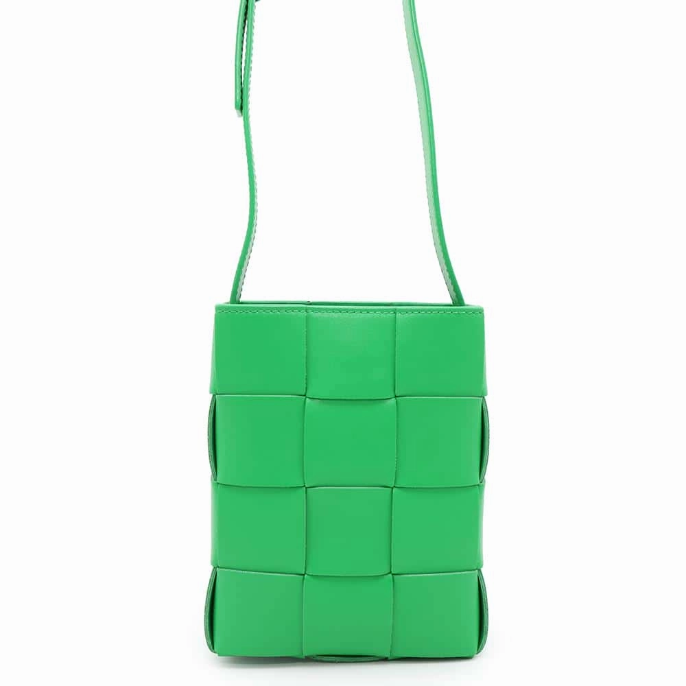 Bottega Veneta Cassette INTRECCIATO Phone Holder Shoulder Bag Parakeet729298 Calf Leather