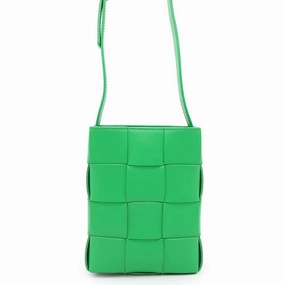 Bottega Veneta Cassette INTRECCIATO Phone Holder Shoulder Bag Parakeet729298 Calf Leather