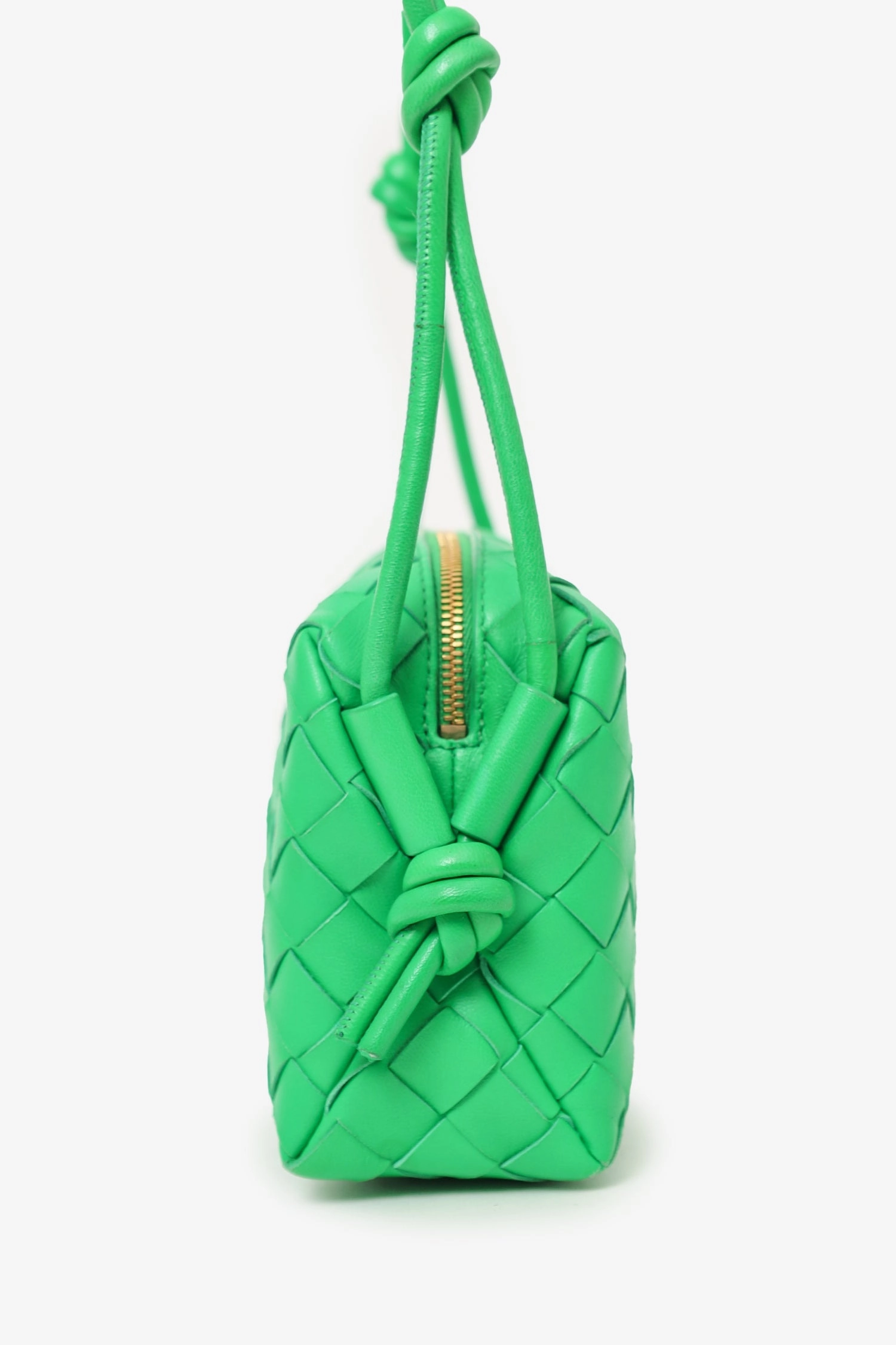Bottega Veneta Green Intrecciato Leather Mini Loop Crossbody