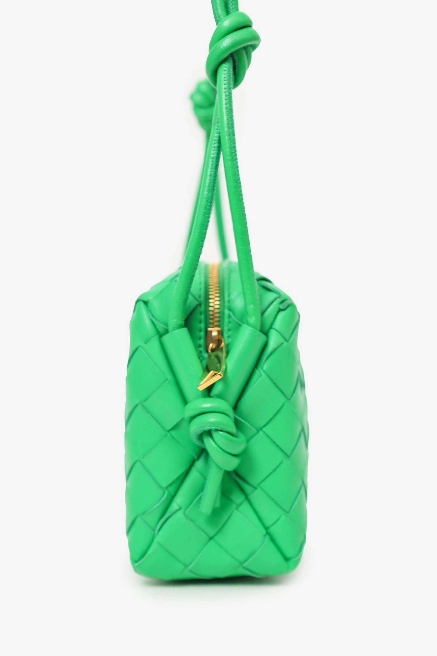 Bottega Veneta Green Intrecciato Leather Mini Loop Crossbody