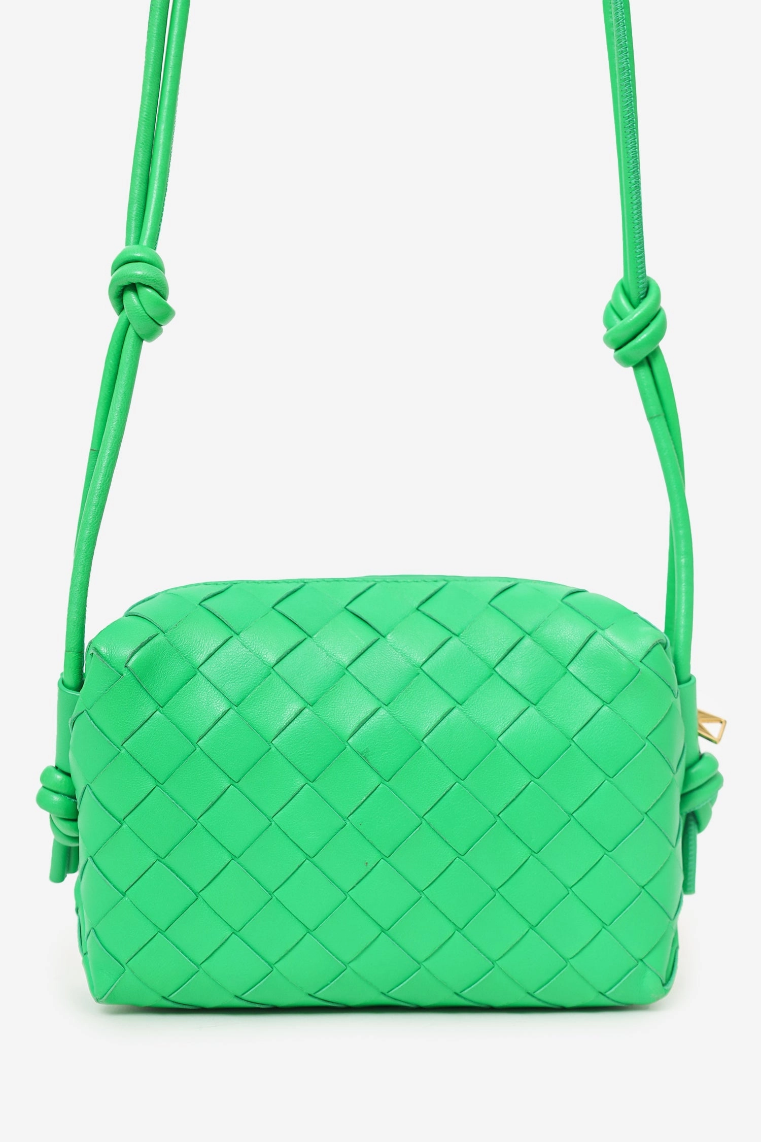 Bottega Veneta Green Intrecciato Leather Mini Loop Crossbody