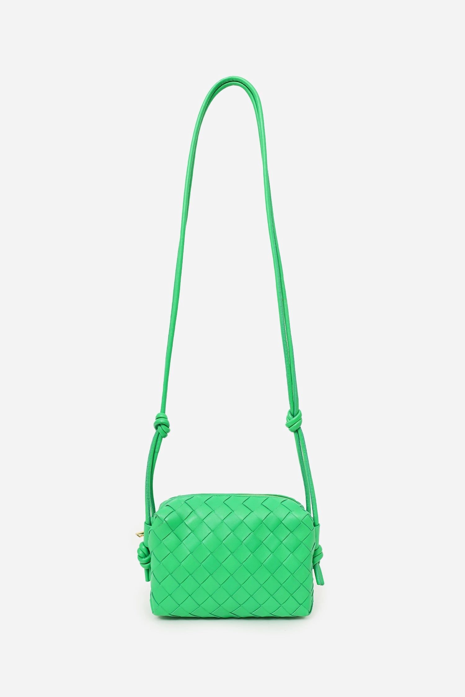 Bottega Veneta Green Intrecciato Leather Mini Loop Crossbody