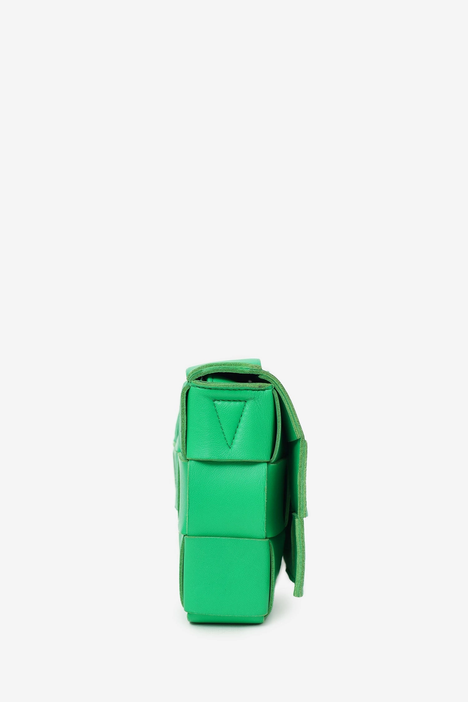 Bottega Veneta Green Leather Cassette Crossbody