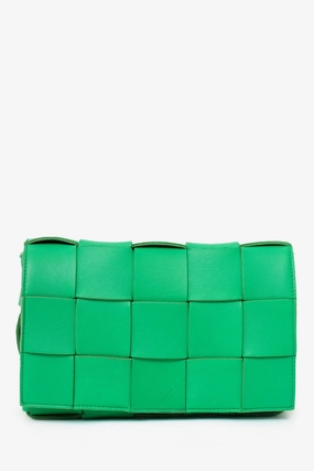 Bottega Veneta Green Leather Cassette Crossbody
