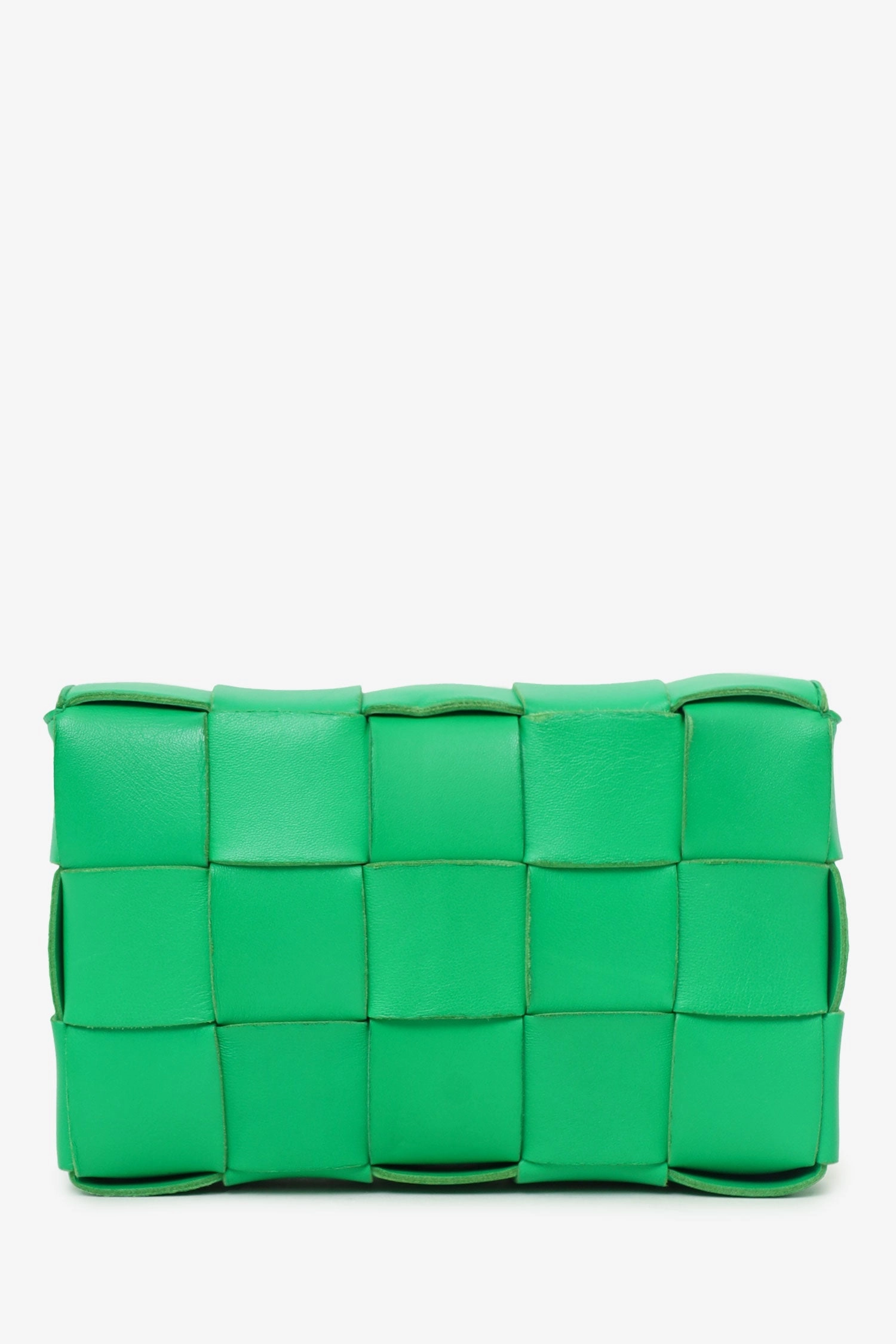 Bottega Veneta Green Leather Cassette Crossbody