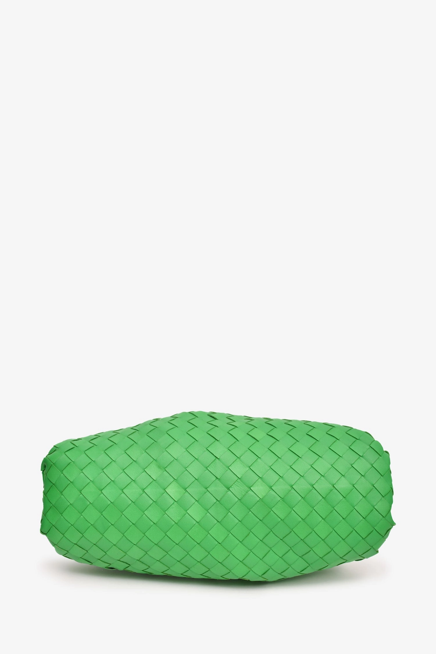 Bottega Veneta Green Leather Intrecciato Pouch