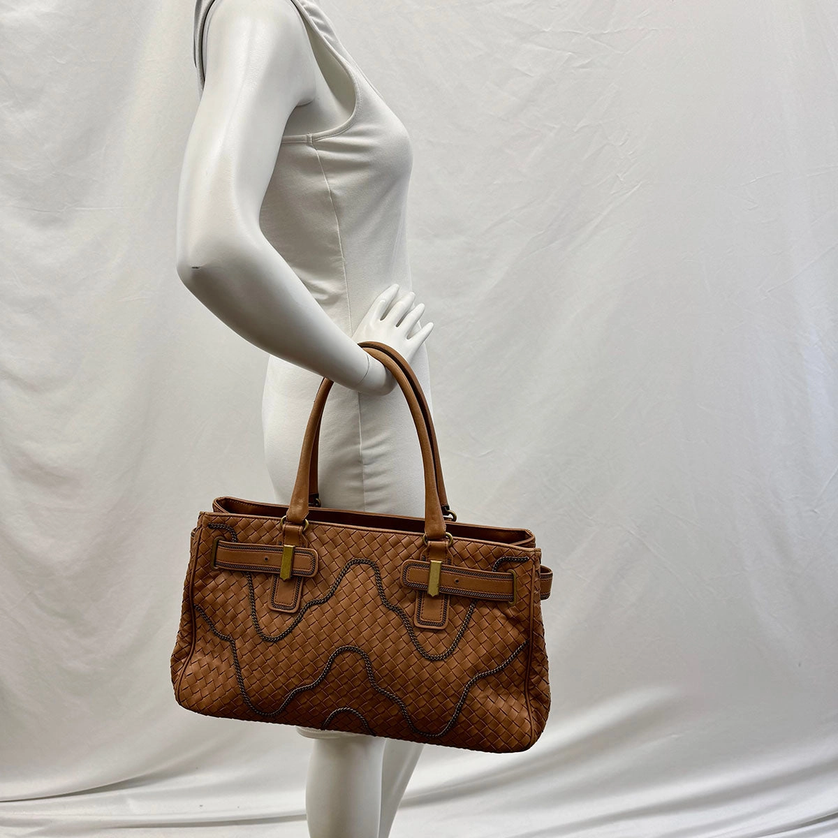 Bottega Veneta Intrecciato Tote with Chain Detail