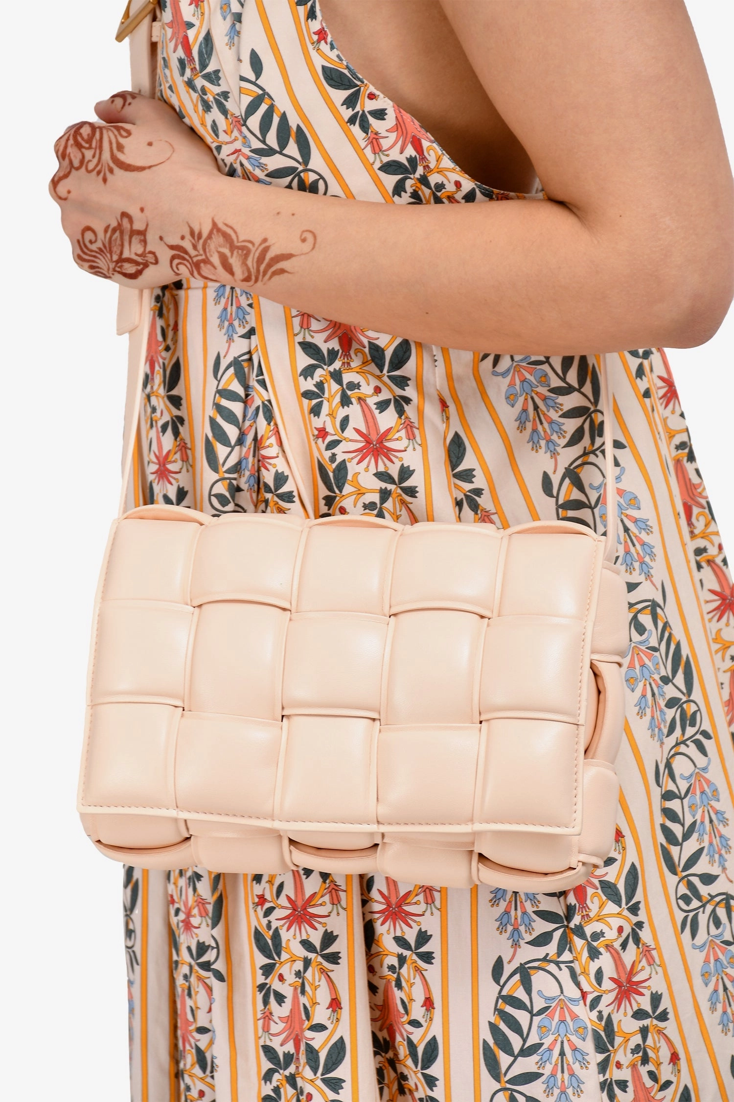 Bottega Veneta Light Pink Leather Padded Cassette Crossbody