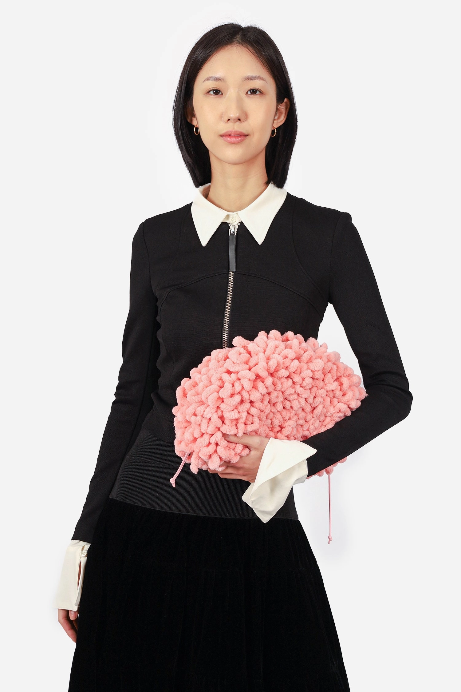 Bottega Veneta Pink Chenille Mini Pouch