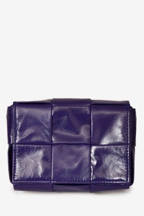 Bottega Veneta Purple Leather Mini Cassette Crossbody