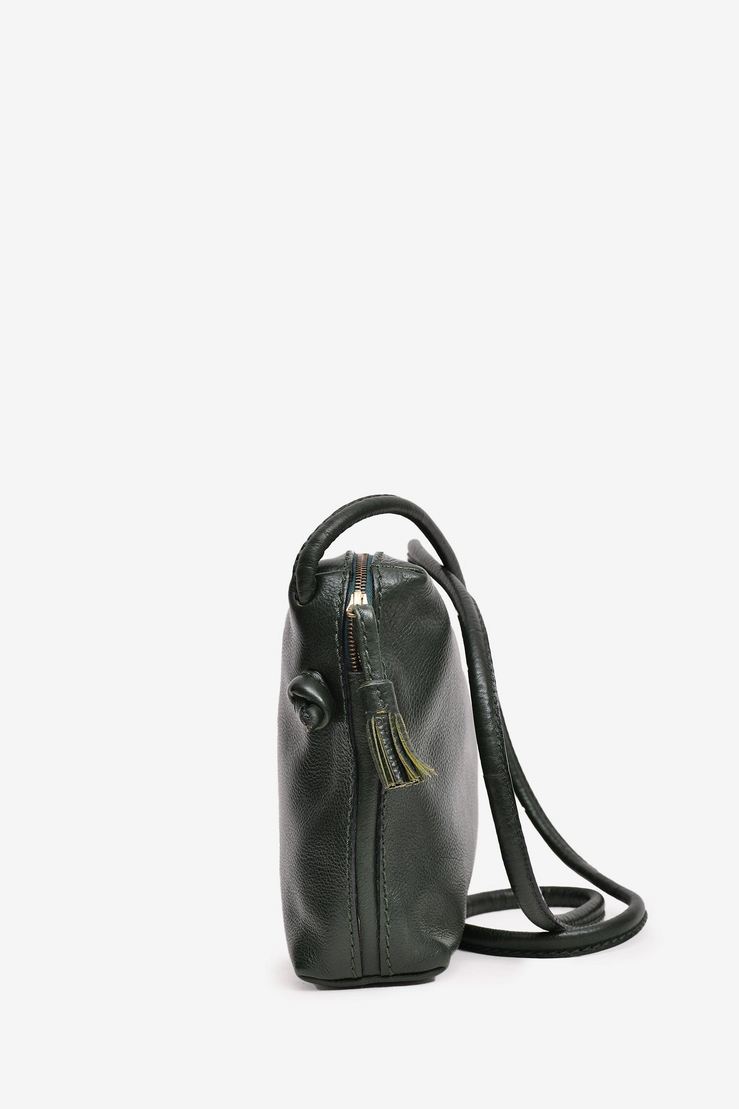 Bottega Veneta Vintage Dark Green Leather Crossbody Bag