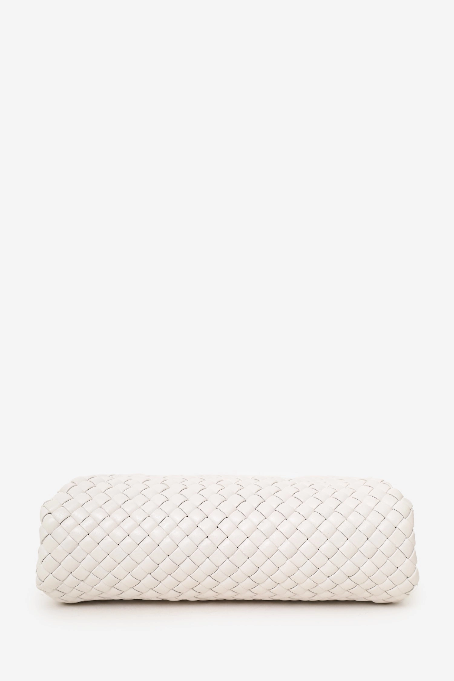 Bottega Veneta White Nappa Intrecciato Padded Medium Handle Bag