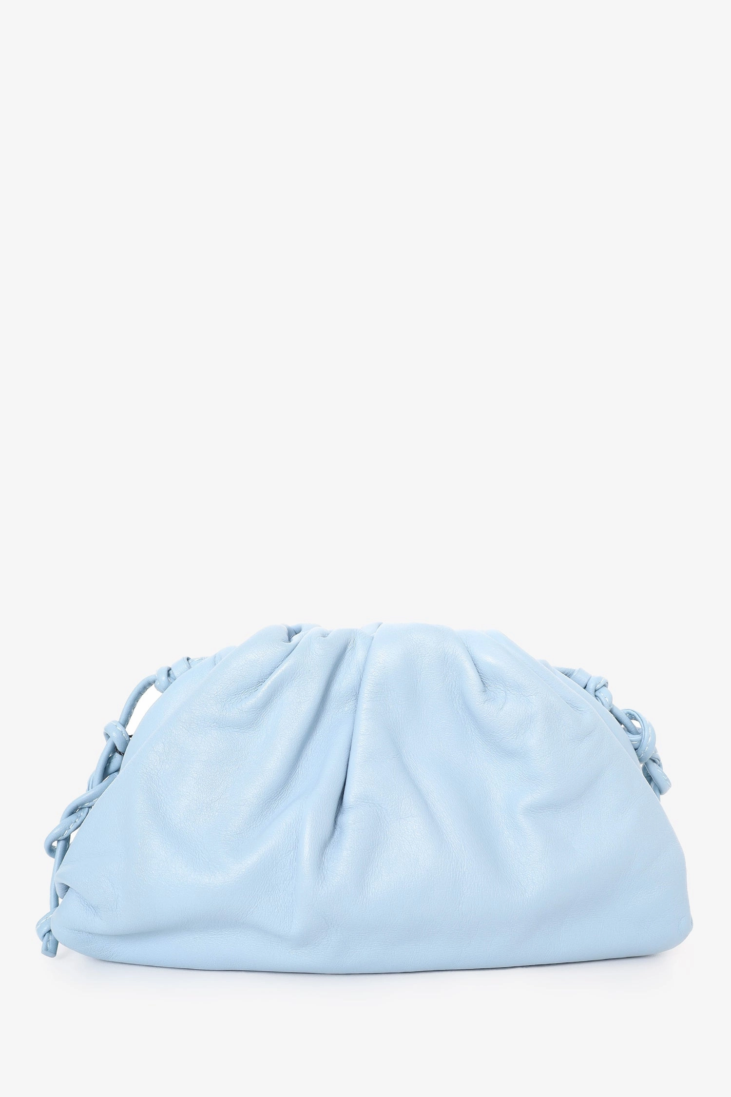 Bottega Venetta Blue Leather Mini Pouch Bag