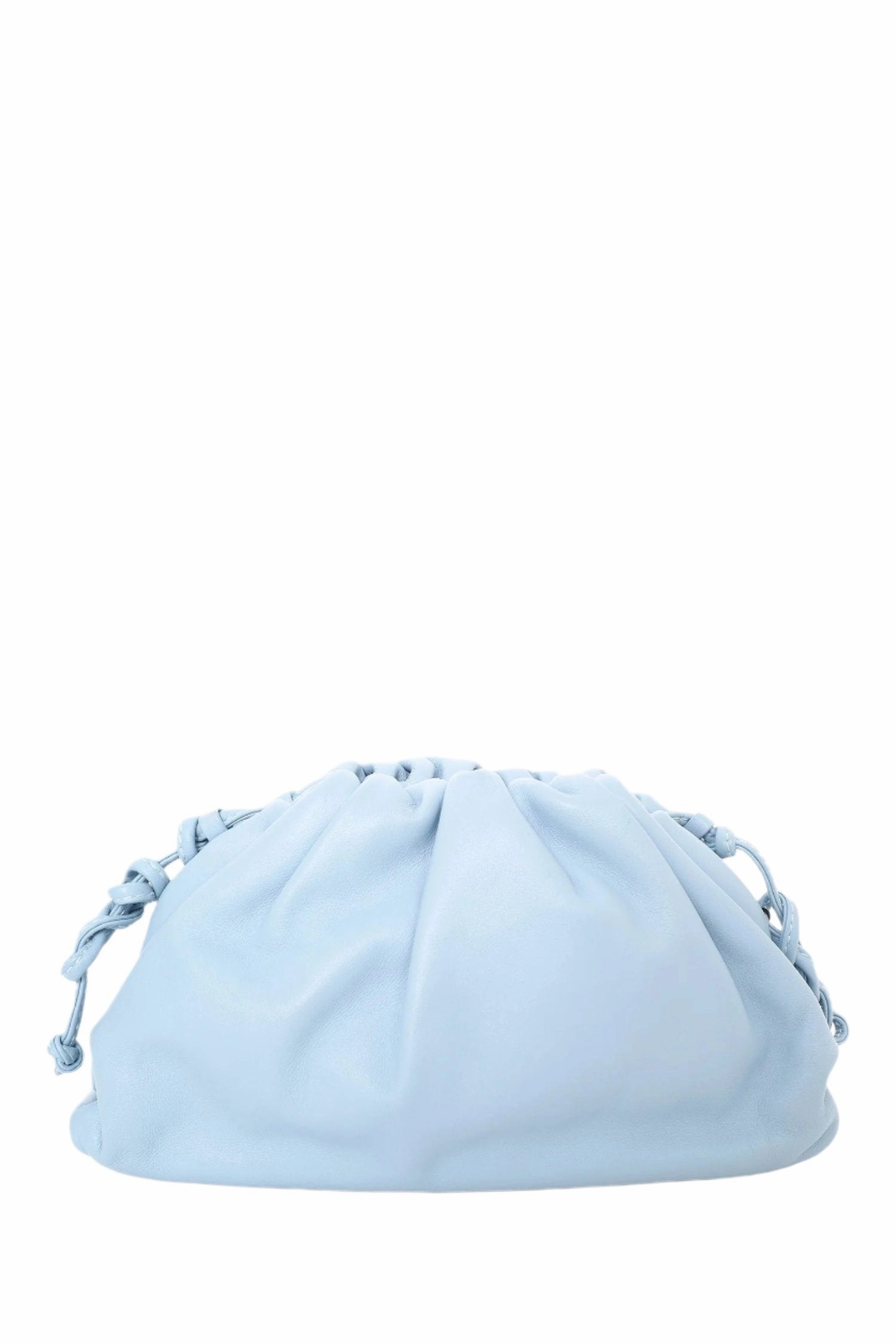 Bottega Venetta Blue Leather Mini Pouch Bag