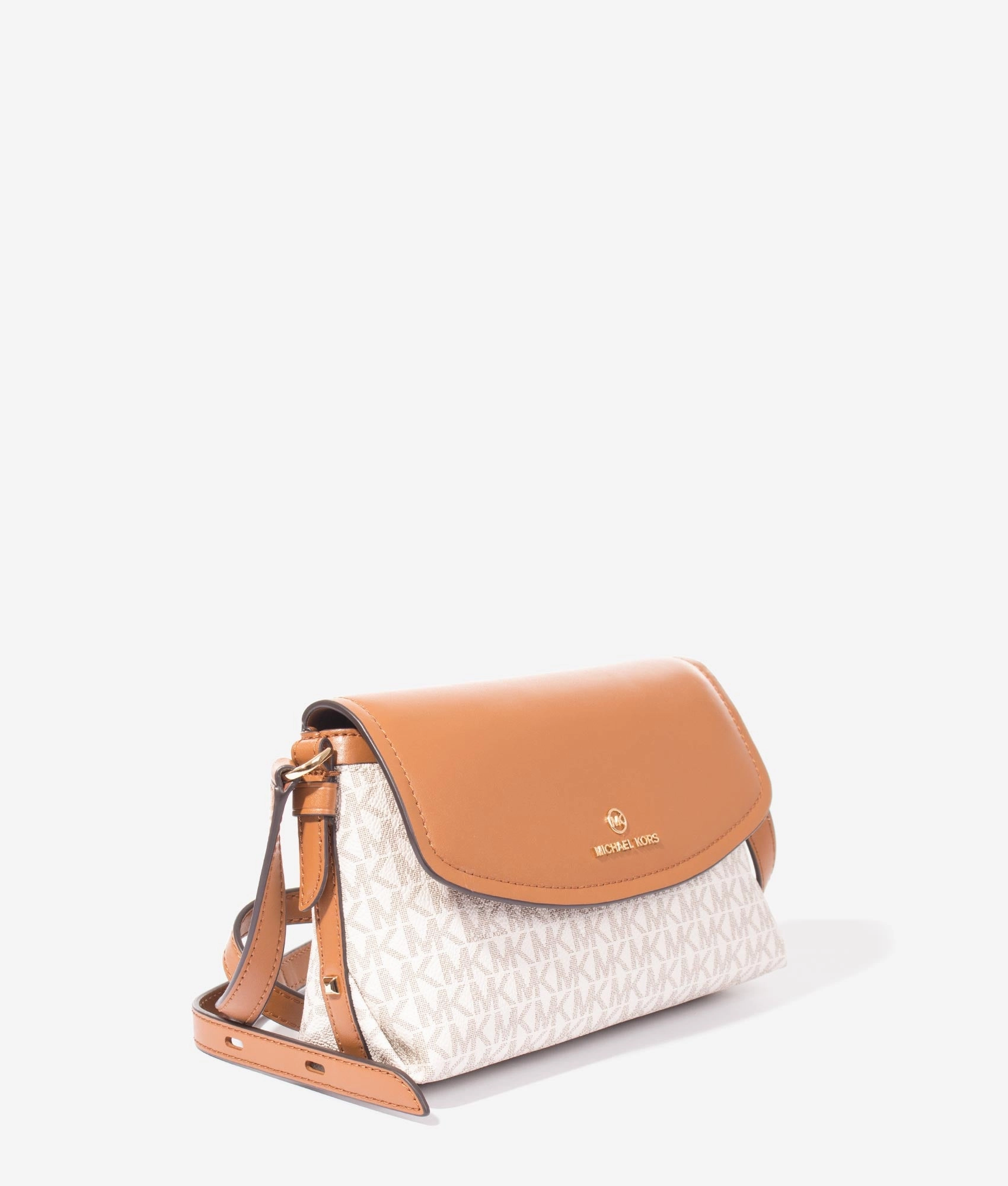 Brooklyn flap crossbody in vanilla & acorn