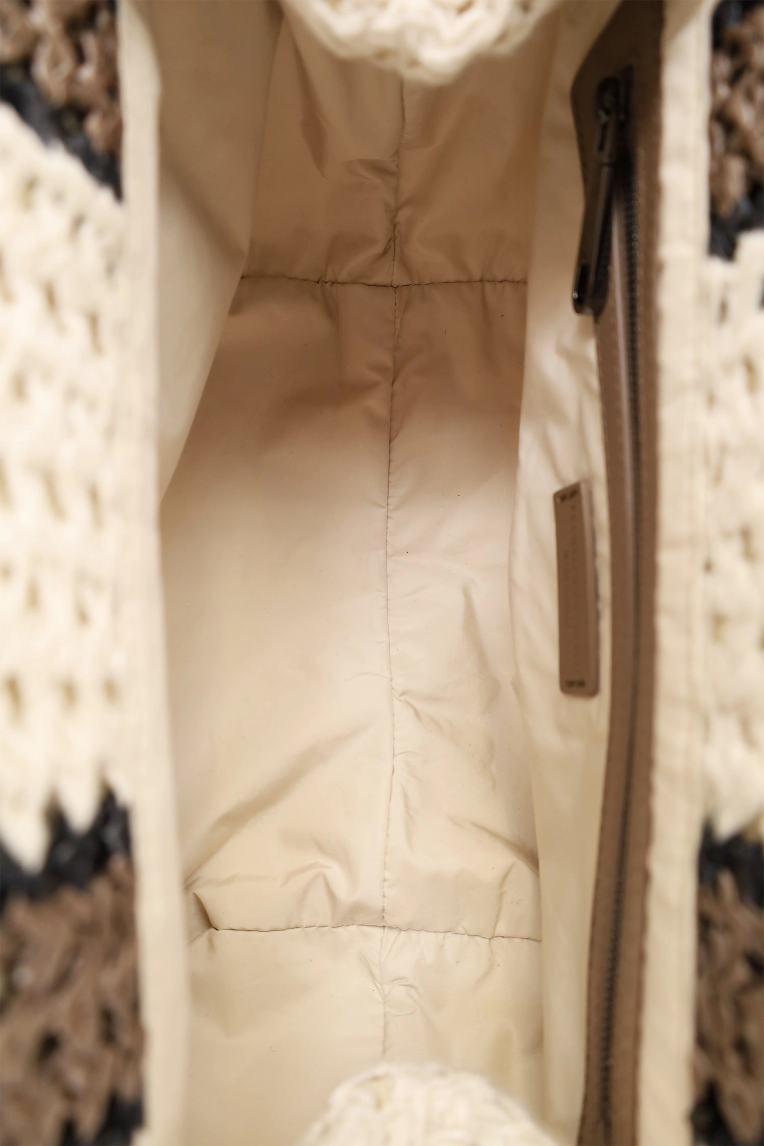 Brunello Cucinelli White/Brown/Black Small Crochet Regimental Straw Effect Pouch with Strap