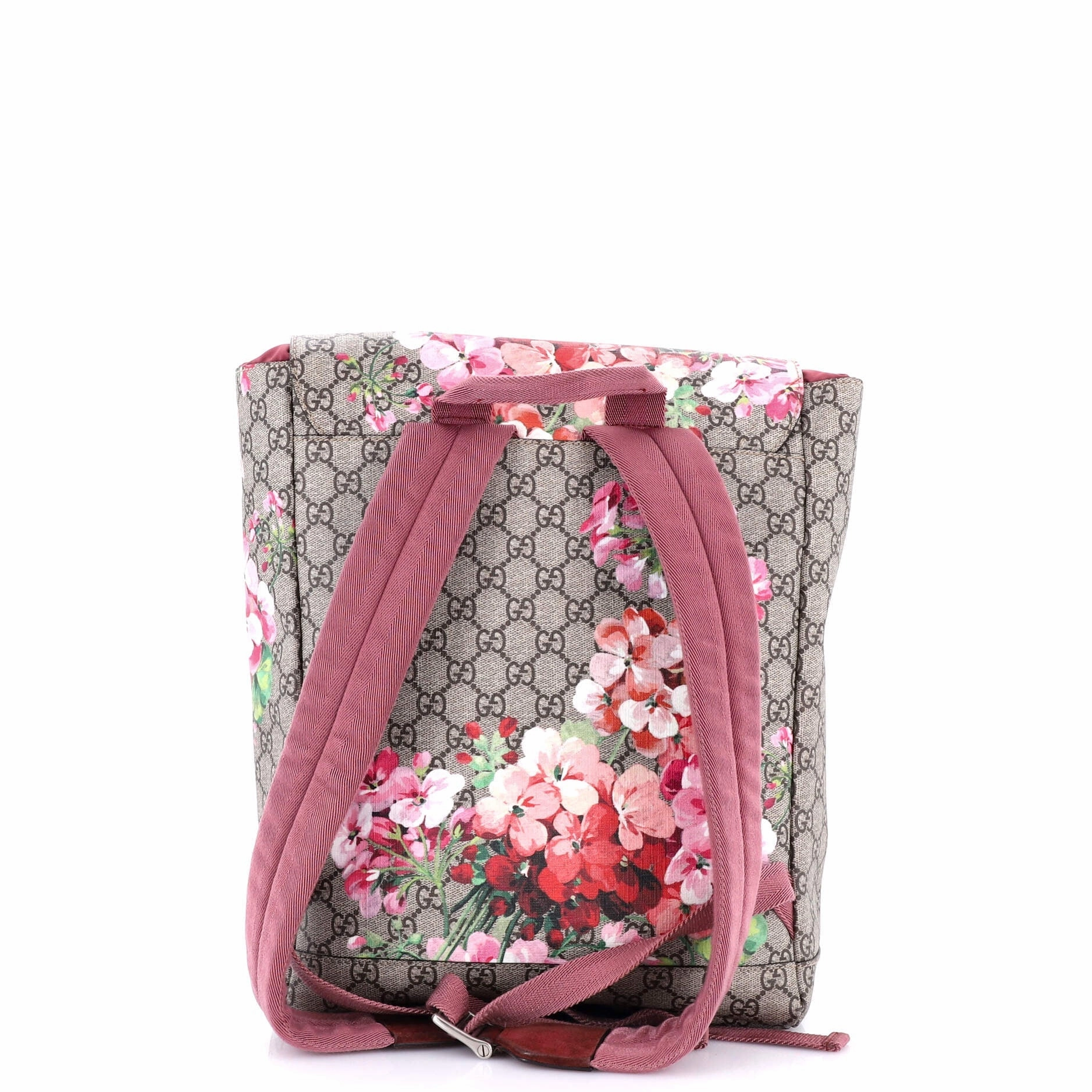 Buckle Backpack Blooms Print GG Coated Canvas Medium