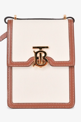 Burberry Beige/Brown Canvas/Leather TB Monogram Robin Crossbody Bag