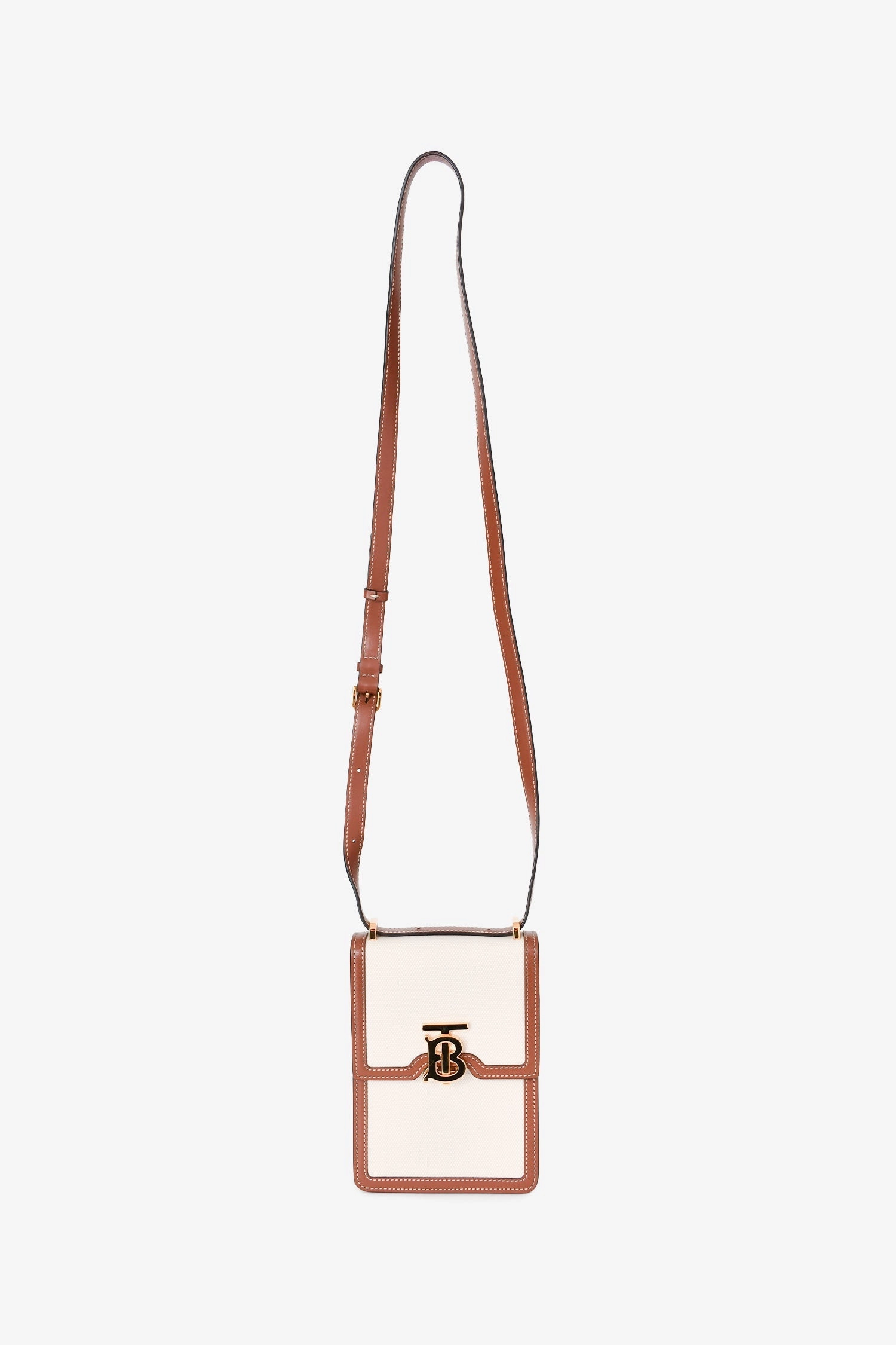 Burberry Beige/Brown Canvas/Leather TB Monogram Robin Crossbody Bag