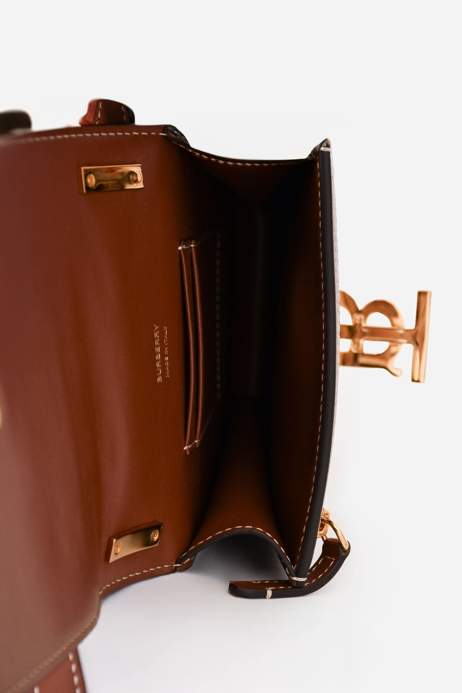 Burberry Beige/Brown Canvas/Leather TB Monogram Robin Crossbody Bag