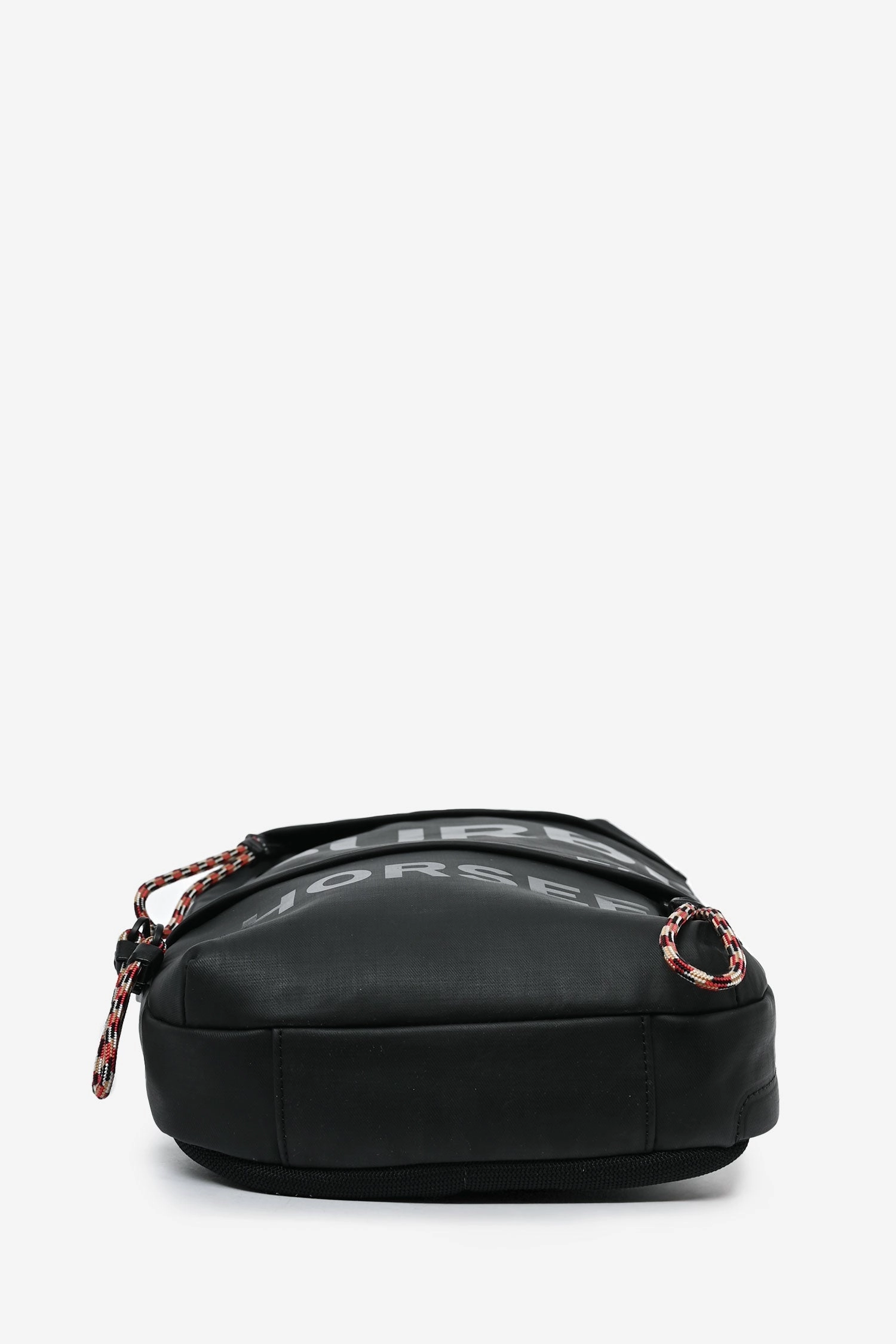 Burberry Black Logo-Print Leather-Trimmed Coated-Canvas Sling Backpack