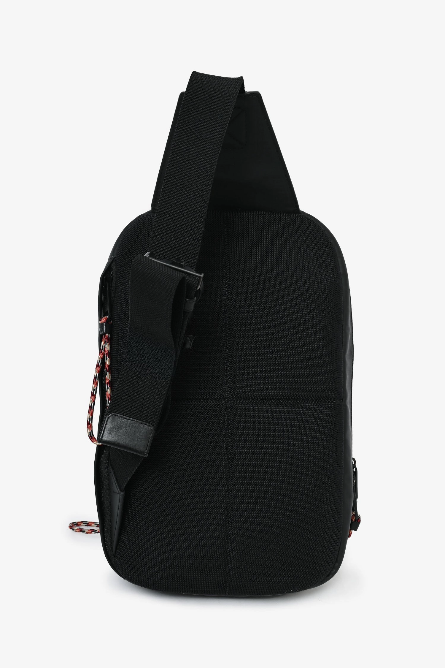 Burberry Black Logo-Print Leather-Trimmed Coated-Canvas Sling Backpack
