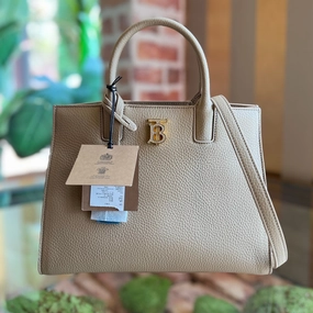 BURBERRY Frances Mini Grainy Calfskin Tote Bag