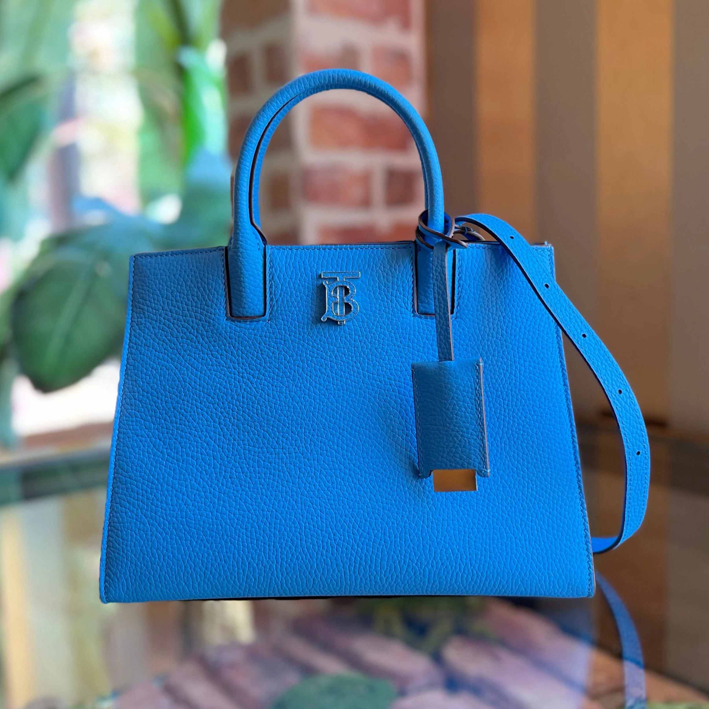 BURBERRY Frances Mini Grainy Calfskin Tote Bag